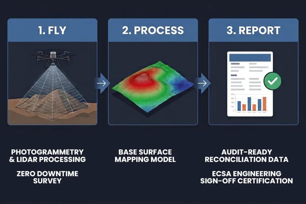The drone stockpile measurement process