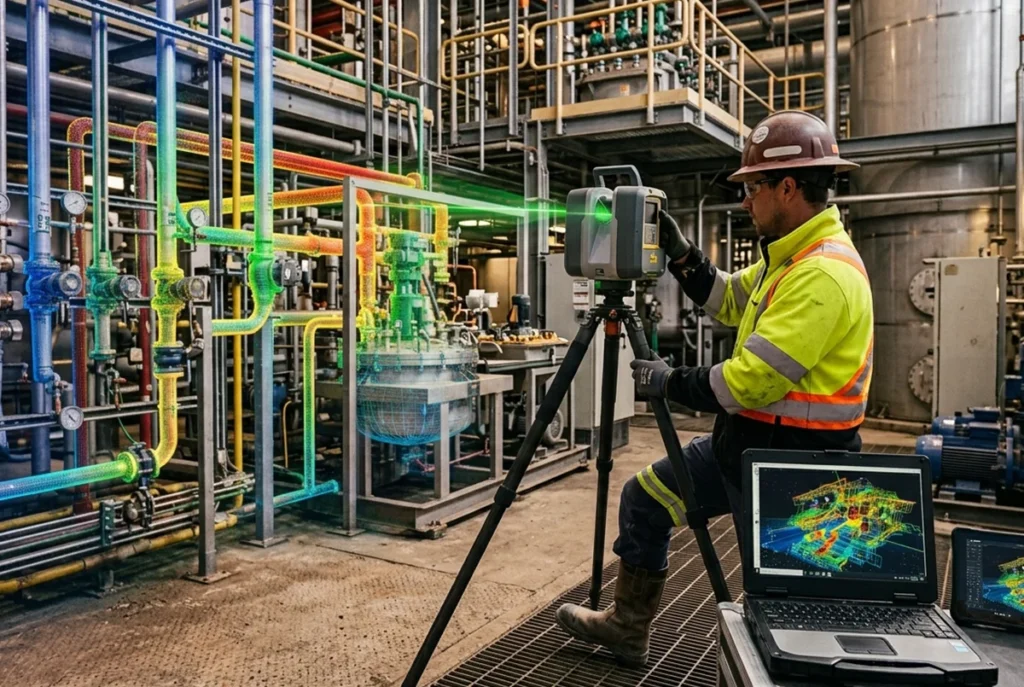 3D LIDAR scanning Mine Processing Plant interior